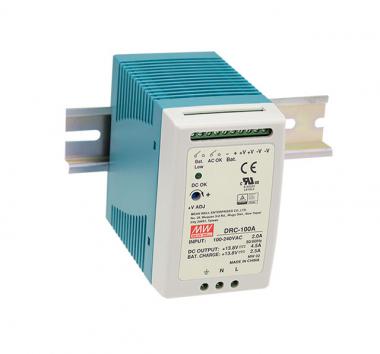 DRC-100B 24V 100W tápegység + akku töltő DIN