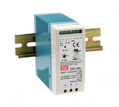 DRC-40B 24V 40W tápegység + akku töltő DIN
