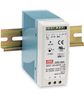 DRC-60A 12V 60W tápegység + akku töltő DIN