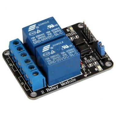 Relé modul 2 csatorna 5V (250V/10A) Optocsatolo