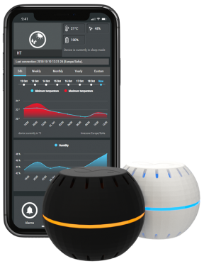 Shelly H&T WiFi Humidity and Temp. Sensor (Fekete)
