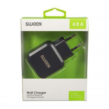 USB fali töltő (SWEEX) 5V 2x2.4A max