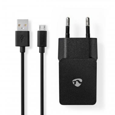 USB fali töltő (NEDIS) 5V 2.1A + micro USB kábel