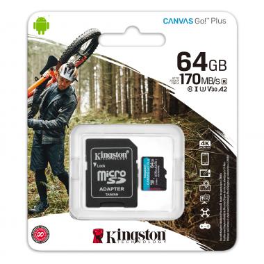 Kingston MicroSDXC 64GB Canvas Go! Plus memóriakár