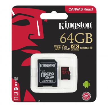 Kingston MicroSDXC 64GB Canvas React memóriakártya