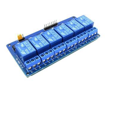 DIY Relé modul 6 csatorna 5V (250V/10A)Optocsatoló