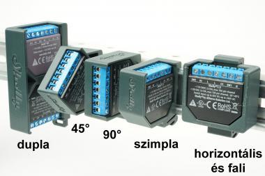 DIN sín adapter Shelly 2.5,EM Szürke szimpla 90°