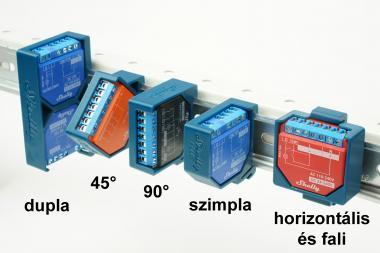 DIN sín adapter Shelly Plus Türkizkék szimpla 45°