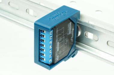 DIN sín adapter Shelly Plus Türkizkék szimpla 90°
