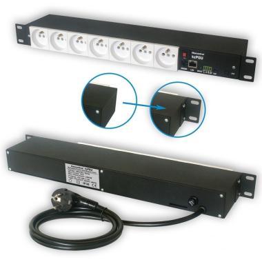 IP Power 230V-os, 7-es elosztó tcPDU Schuko, Fehér