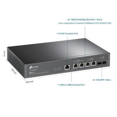 TP-Link TL-SX3206HPP 6Port10GE Man.switch 4POE++