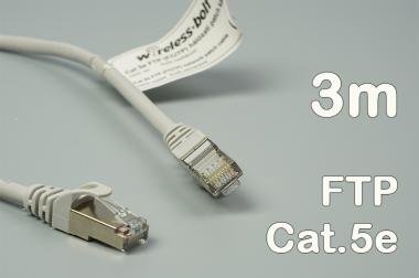 CAT5e FTP szerelt patch kábel  3m szürke