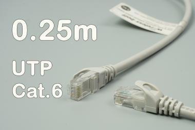 CAT6 UTP szerelt patch kábel  0.25m szürke