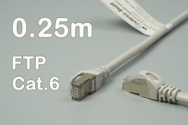 CAT6 FTP szerelt patch kábel  0.25m szürke