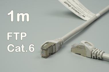 CAT6 FTP szerelt patch kábel  1m szürke