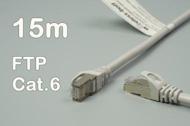 CAT6 FTP szerelt patch kábel 15m szürke