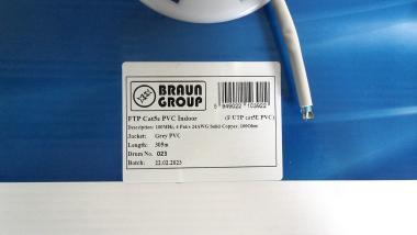 FTP kábel CAT5E fali, beltéri, Braun Group PVC