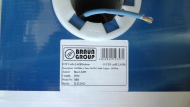 UTP kábel CAT5E fali, beltéri, Braun Group LSZH