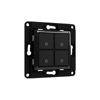 Shelly Wall Switch fali villanykap,4 gombos,FEKETE