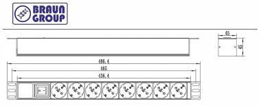 Rack elosztópanel, 8-as, Braun Group