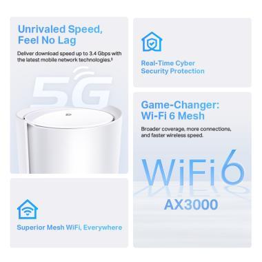 TP-Link Deco X50-5G(1-pack) 5G AX3000 Mesh WiFi6