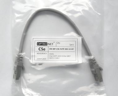 CAT5e FTP szerelt patch kábel  0.25m szürke, Optro