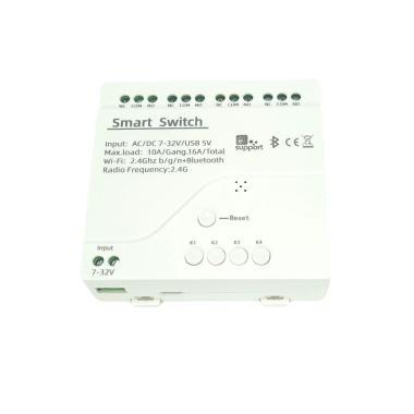 SmartWise WiFi+BT relé 4 csatornás műanyag házban