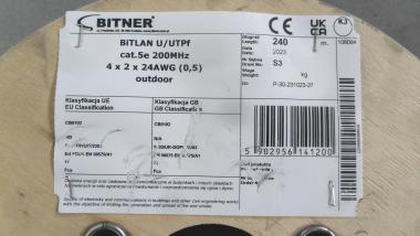 UTP kábel CAT5e fali, kültéri, földbe, Bitner 240m