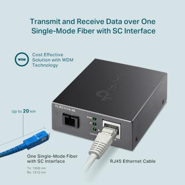 TP-Link TL-FC111A-20 10/100 Mbps WDM Media Conv.